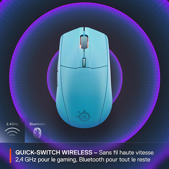 Souris PC SteelSeries Rival 3 Wireless Gen 2 - Aqua - Autre vue