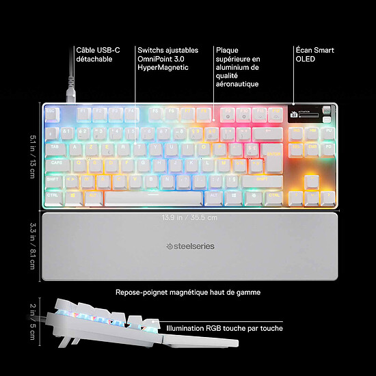 Clavier PC SteelSeries Apex Pro TKL Gen 3 - OmniPoint 3.0 - Autre vue