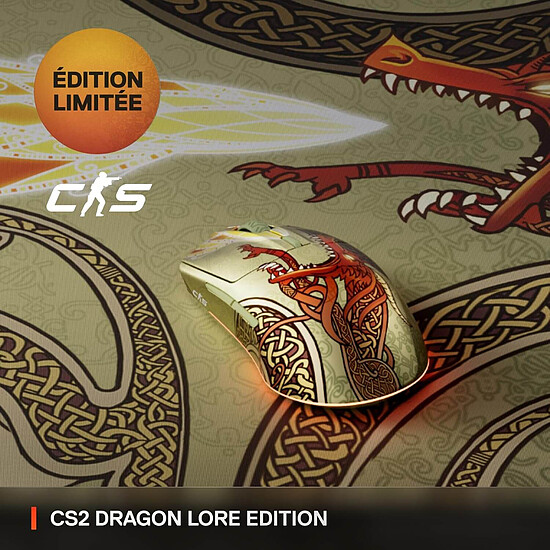 Souris PC SteelSeries Wireless Gaming Mouse CS2 Dragon Lore - Autre vue