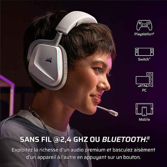 Casque micro Corsair VOID Wireless v2 - Blanc - Autre vue