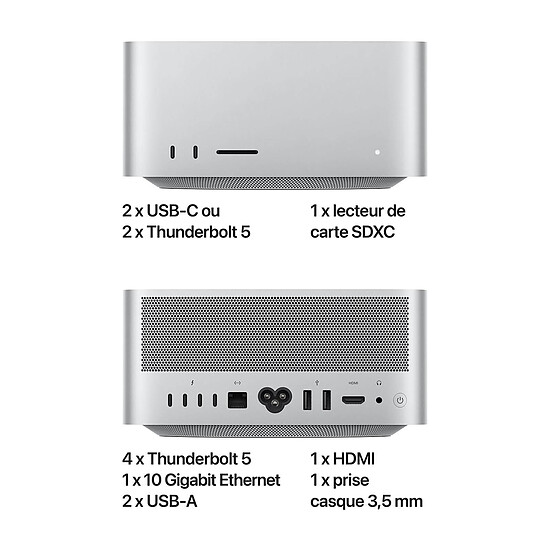 Mac et iMac Apple Mac Studio M3 Ultra SSD 2 To / Ram 256 Go - GPU 80 coeurs (MU973FN/A-CPU32-GPU80-256GB-2TB) - Autre vue