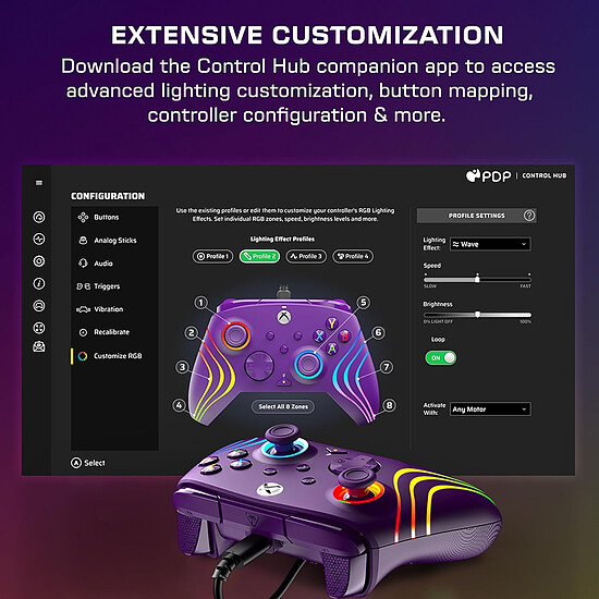 Manette de jeu Turtle Beach Afterglow Wave - Violet - Autre vue