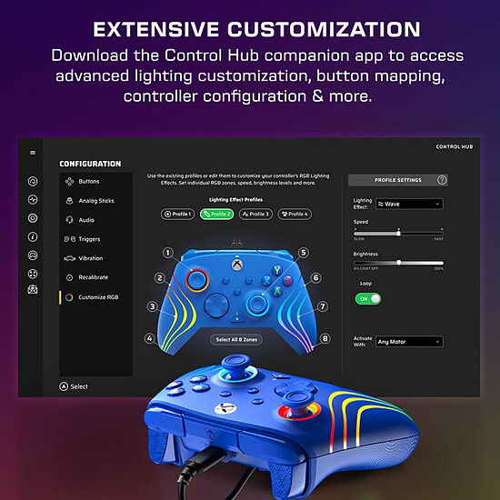 Manette de jeu Turtle Beach Afterglow Wave - Bleu - Autre vue