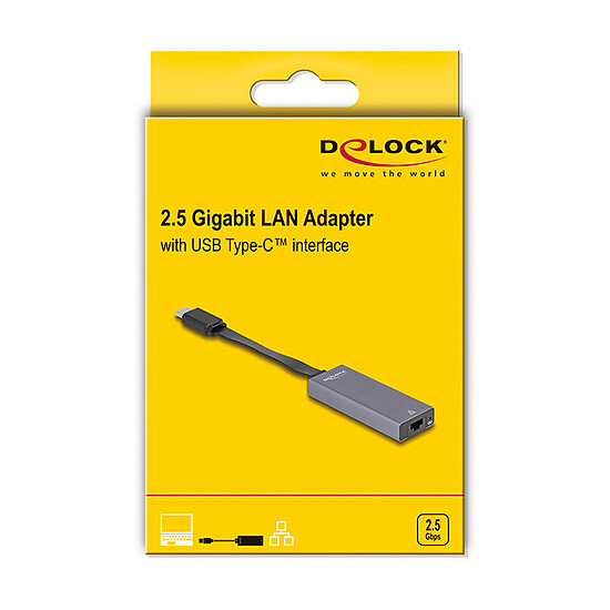 Câble USB DeLock Adaptateur USB Type-C vers RJ-45 2.5 Gbps - Autre vue