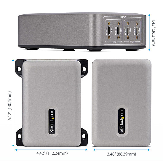 Chargeur PC portable StarTech.com Chargeur USB-C Multi-Appareils à 4 Ports USB-C - Autre vue