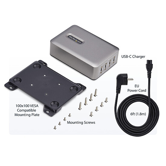 Chargeur PC portable StarTech.com Chargeur USB-C Multi-Appareils à 4 Ports USB-C - Autre vue