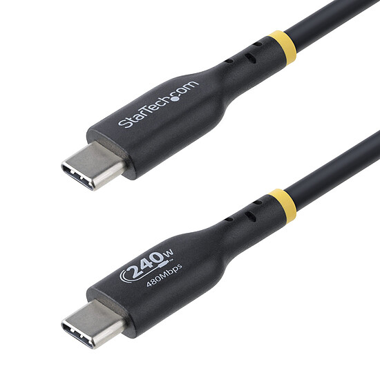 Câble USB StarTech.com Câble USB-C vers USB-C 2.0 - 240W 5A PD EPR - 2 m - Noir - Autre vue