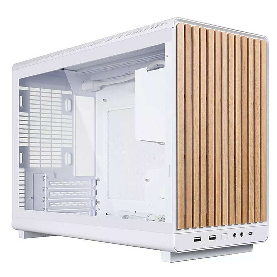 Boîtier PC Lian Li A3-mATX Glass (Blanc/Bois Foncé)  - Autre vue