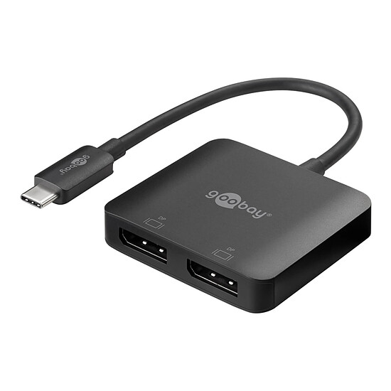 Adaptateur DisplayPort Goobay Adaptateur USB-C vers 2 DisplayPort 1.4 - Autre vue