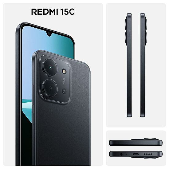 Smartphone reconditionné Xiaomi Redmi 15C Noir - 128 Go - 4 Go  · Reconditionné - Autre vue
