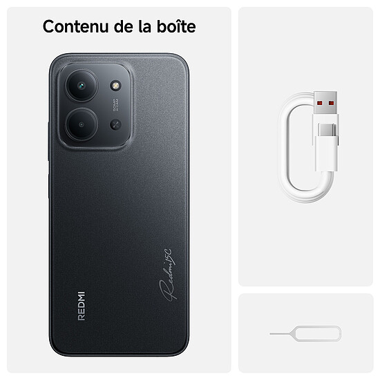 Smartphone reconditionné Xiaomi Redmi 15C Noir - 128 Go - 4 Go  · Reconditionné - Autre vue