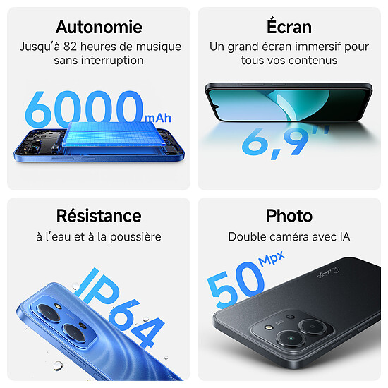 Smartphone reconditionné Xiaomi Redmi 15C Bleu - 128 Go - 4 Go  · Reconditionné - Autre vue