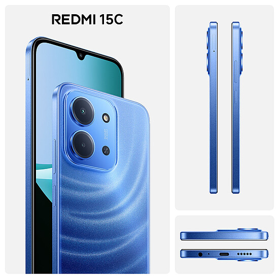 Smartphone reconditionné Xiaomi Redmi 15C Bleu - 128 Go - 4 Go  · Reconditionné - Autre vue