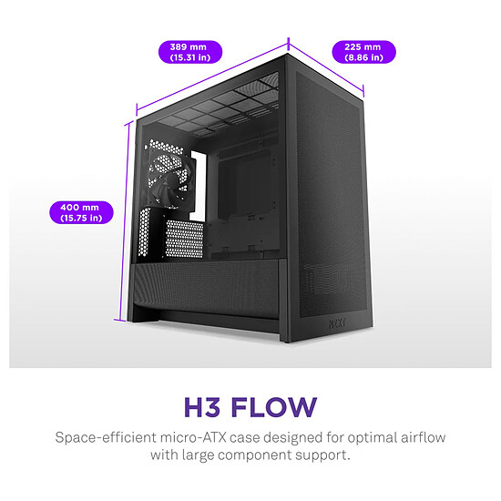Boîtier PC NZXT H3 Flow Noir - 2025 - Autre vue