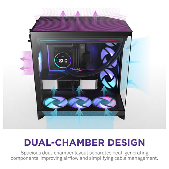 Boîtier PC NZXT H9 Flow RGB+ Noir - 2025 - Autre vue