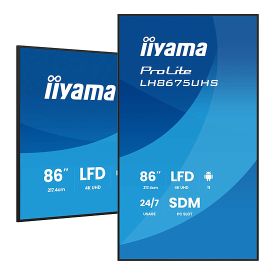 Écran dynamique iiyama 86" LED - ProLite LH8675UHS-B2AG - Ecran dynamique 4K UHD - Autre vue