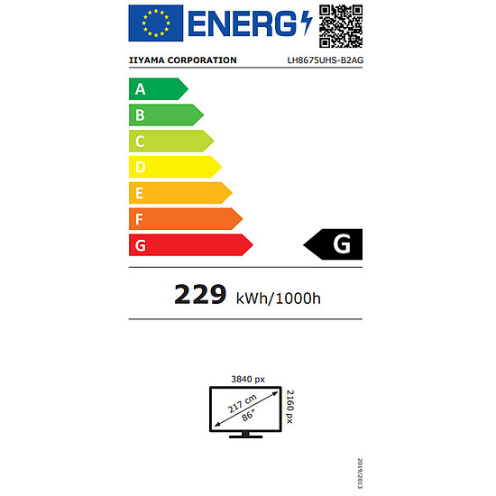Écran dynamique iiyama 86" LED - ProLite LH8675UHS-B2AG - Ecran dynamique 4K UHD - Autre vue