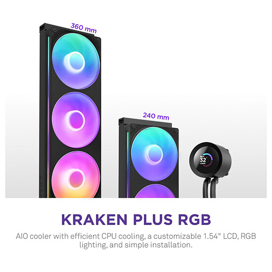 Watercooling AIO NZXT Kraken Plus 240 RGB Blanc (RL-KR240-W2) - Autre vue