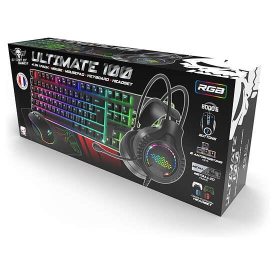 Clavier souris gamer Spirit of Gamer Ultimate 100 - Pack Gaming 4-en-1 - Autre vue