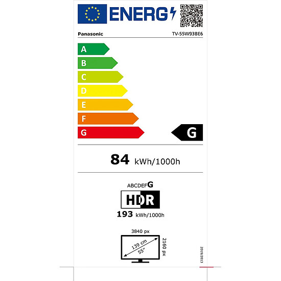 TV Panasonic 55W93BE6 - TV LED 4K UHD HDR - 139 cm - Autre vue