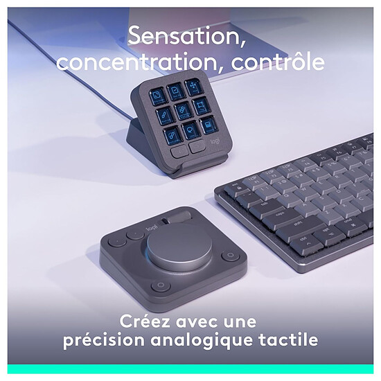 Accessoires streaming Logitech MX Creative Console - Gris clair - Autre vue