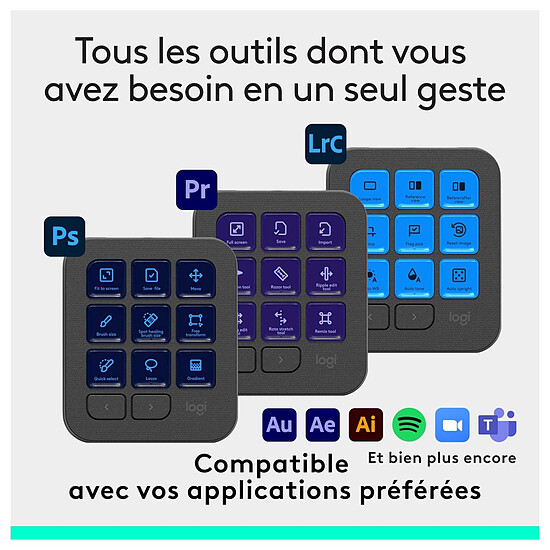 Accessoires streaming Logitech MX Creative Console - Graphite - Autre vue