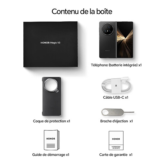 Smartphone reconditionné HONOR Magic v5 5G (Noir) - 512 Go · Reconditionné - Autre vue