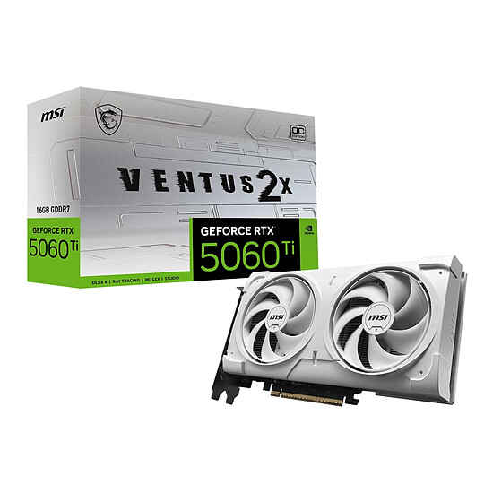 Carte graphique MSI GeForce RTX 5060 Ti 16G VENTUS 2X OC PLUS WHITE