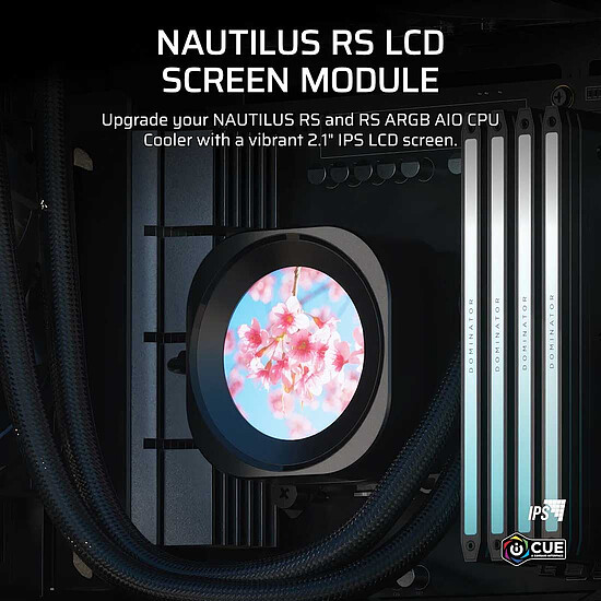 Watercooling AIO Corsair Module d'écran LCD NAUTILUS RS - Noir - Autre vue
