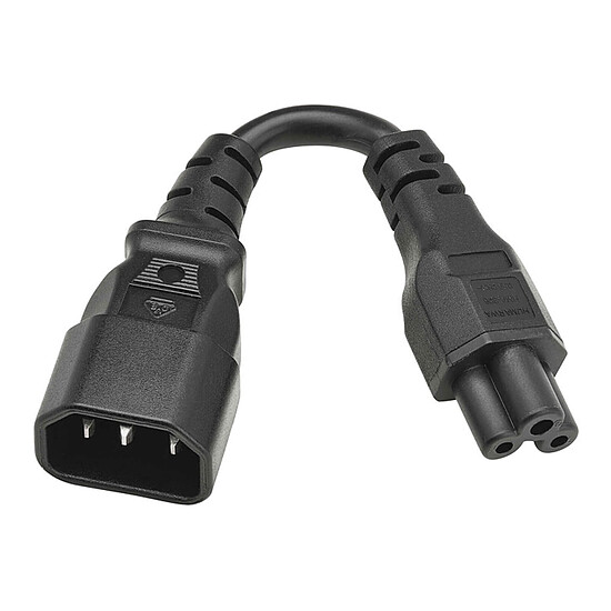 Câble Secteur Adaptateur secteur IEC C14 mâle / connecteur IEC C5 mâle - 15 cm - Autre vue