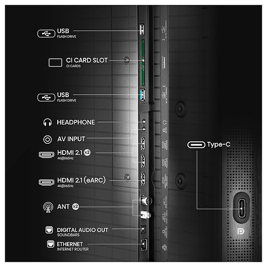 TV HISENSE 65U8Q - TV 4K UHD HDR - 164 cm - Autre vue