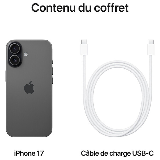 Smartphone Apple iPhone 17 Noir - 512 Go - Autre vue