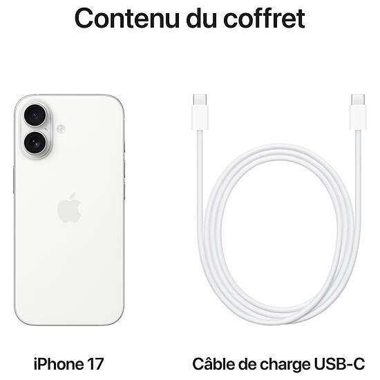 Smartphone reconditionné Apple iPhone 17 Blanc - 256 Go  · Reconditionné - Autre vue