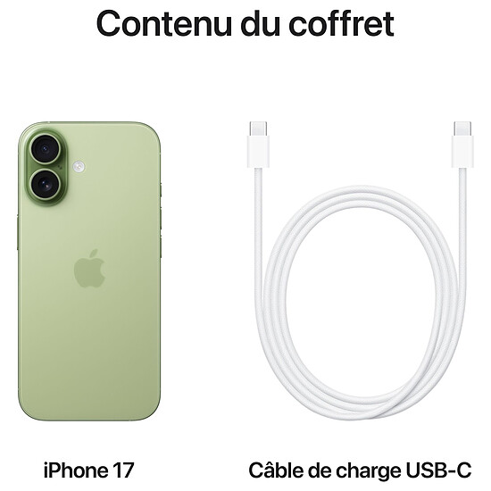 Smartphone reconditionné Apple iPhone 17 Sauge - 256 Go  · Reconditionné - Autre vue