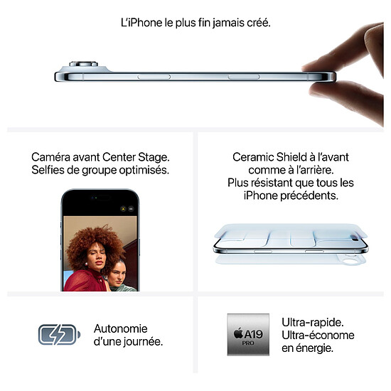 Smartphone Apple iPhone Air Bleu ciel - 1 To  - Autre vue
