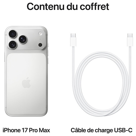 Smartphone reconditionné Apple iPhone 17 Pro Max Argent - 512 Go  · Reconditionné - Autre vue