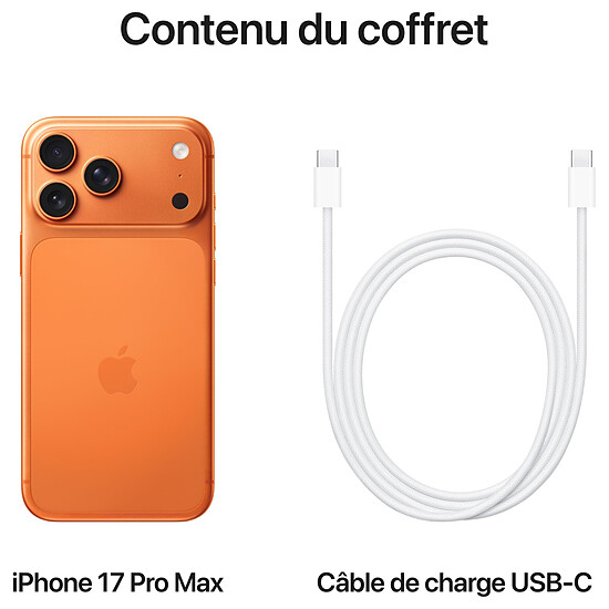 Smartphone Apple iPhone 17 Pro Max Orange Cosmique - 256 Go - Autre vue