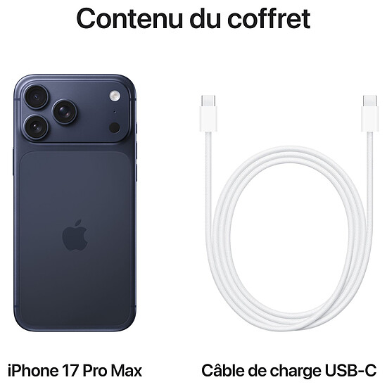 Smartphone reconditionné Apple iPhone 17 Pro Max Bleu Intense - 2 To · Reconditionné - Autre vue