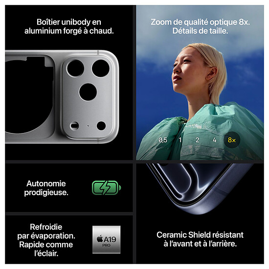 Smartphone reconditionné Apple iPhone 17 Pro Bleu Intense - 512 Go  · Reconditionné - Autre vue
