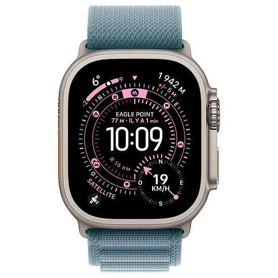 Montre connectée Apple Watch Ultra 3 GPS + Cellular 49 mm Titane Naturel Boucle Alpine Bleu Clair M - Autre vue