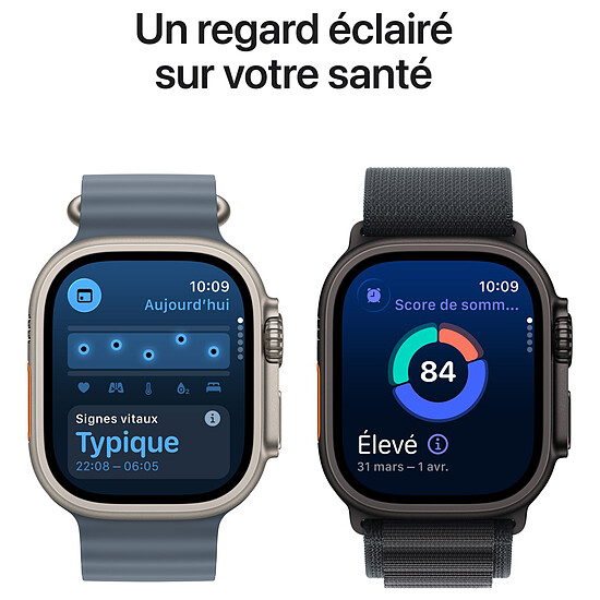 Montre connectée Apple Watch Ultra 3 GPS + Cellular 49 mm Titane Naturel Boucle Alpine Bleu Clair M - Autre vue