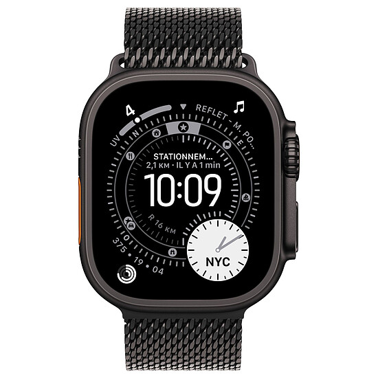 Montre connectée Apple Watch Ultra 3 GPS + Cellular 49 mm Titane Noir Bracelet Milanais en Titane Noir M - Autre vue