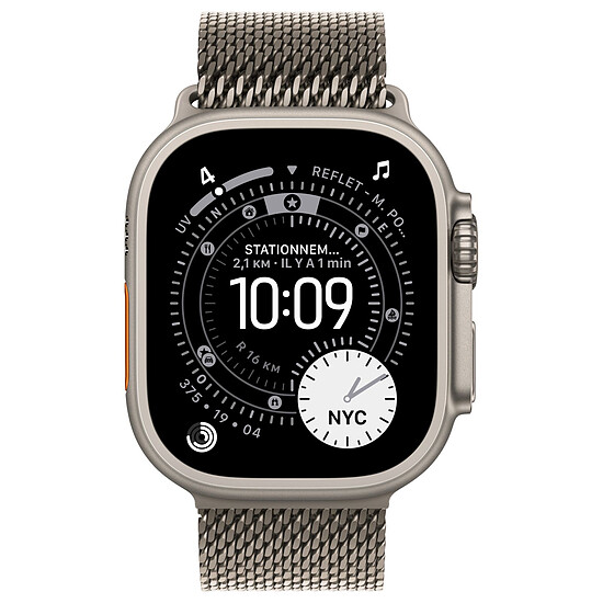 Montre connectée Apple Watch Ultra 3 GPS + Cellular 49 mm Titane Naturel Bracelet Milanais en Titane Naturel M - Autre vue