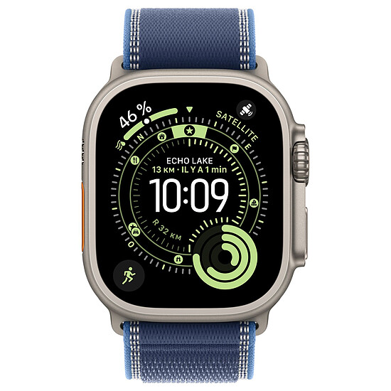 Montre connectée Apple Watch Ultra 3 GPS + Cellular 49 mm Titane Naturel Boucle Trail Bleu/Bleu Vif S/M - Autre vue