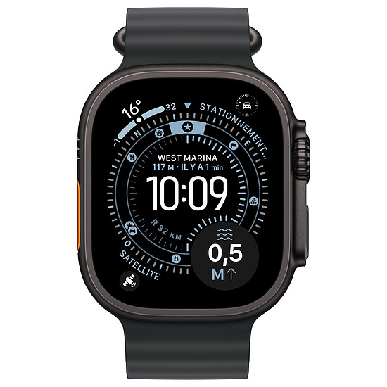 Montre connectée Apple Watch Ultra 3 GPS + Cellular 49 mm Titane Noir Bracelet Océan Bleu - Autre vue