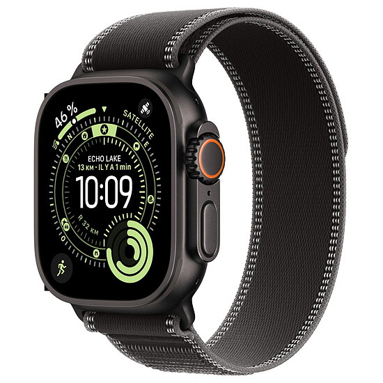 Montre connectée Apple Watch Ultra 3 GPS + Cellular 49 mm Titane Noir Boucle Trail Noir/Charbon S/M - Autre vue