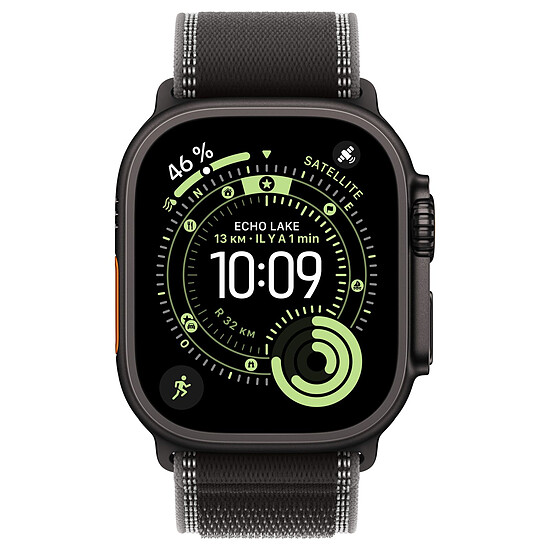 Montre connectée Apple Watch Ultra 3 GPS + Cellular 49 mm Titane Noir Boucle Trail Noir/Charbon S/M - Autre vue