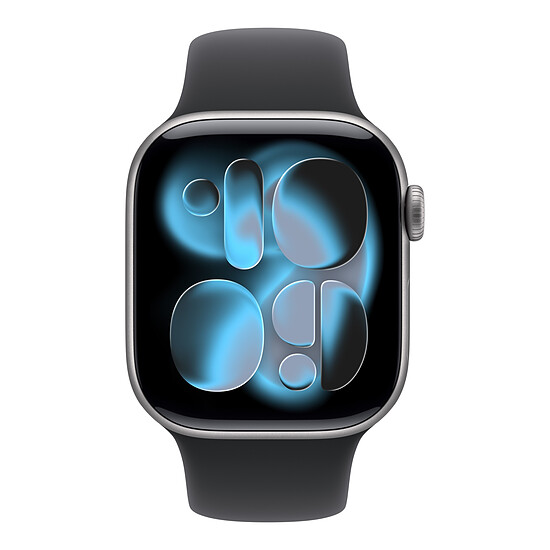 Montre connectée Apple Watch Series 11 GPS - Aluminium Gris sidéral  - Bracelet Sport Noir - 46 mm - Taille M/L - Autre vue