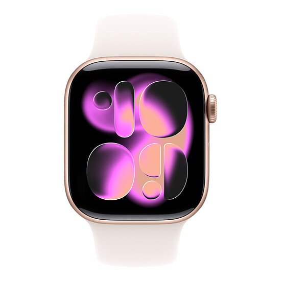 Montre connectée Apple Watch Series 11 GPS - Aluminium Or rose  - Bracelet Sport Rose - 42 mm - Taille M/L - Autre vue