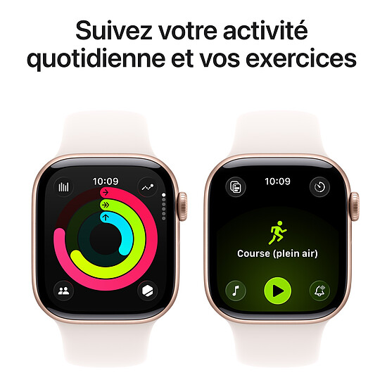 Montre connectée Apple Watch Series 11 GPS - Aluminium Or rose  - Bracelet Sport Rose - 42 mm - Taille S/M - Autre vue